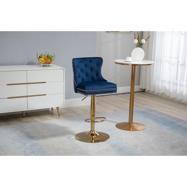 Modern Swivel Barstools Adjustable Height Bar Chairs with Footrest