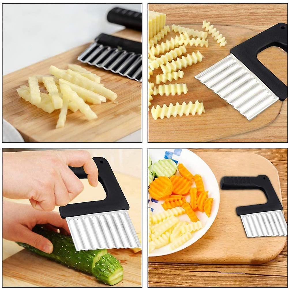 Chips Wave Cutter Stainless Steel Potato Cutter Fruit Vegetable Salad Cutter Tool for Vegetables Potatoes Onions