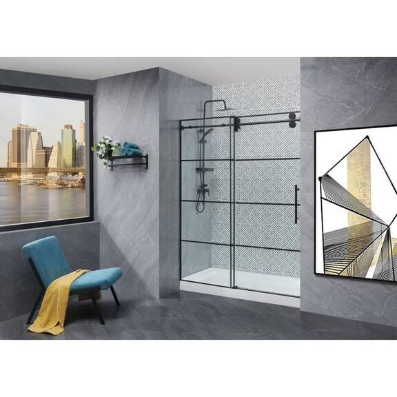 Shower Door Adjustable 56 60 in.W x 76in H Framele...