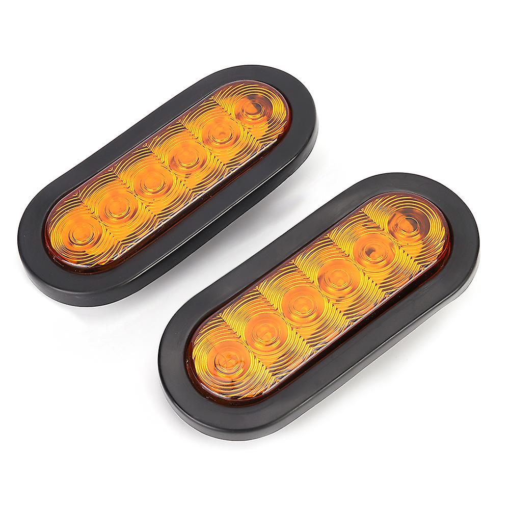 2pcs 12v Truck Side Marker Light Warning Lamp 6led 6000k High Brightness