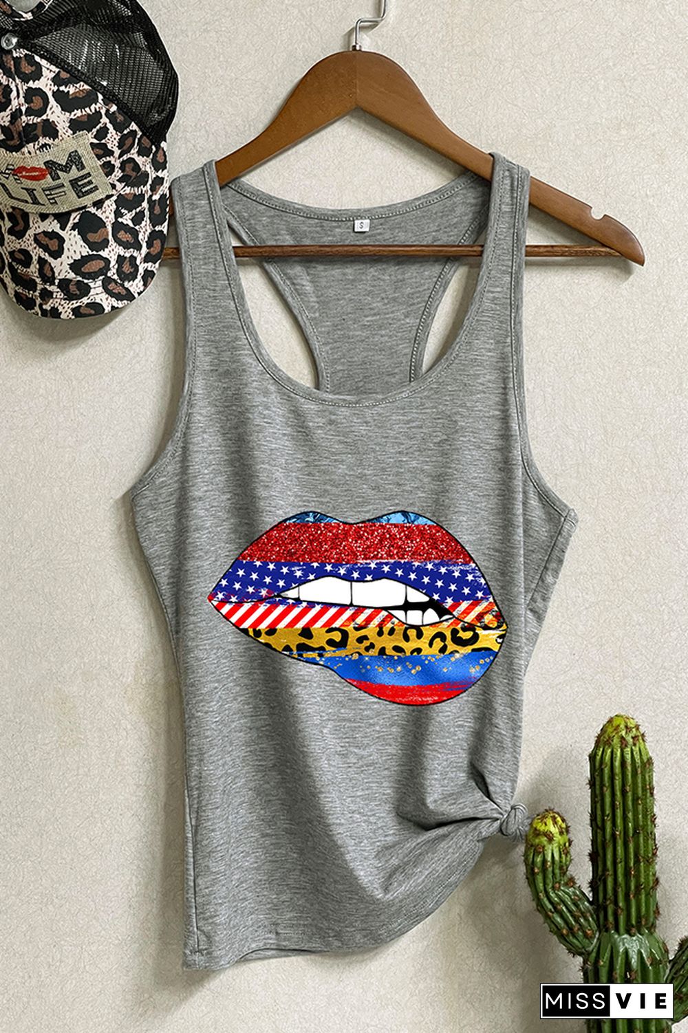 Patriotic Lips Graphic Tee Wholesale