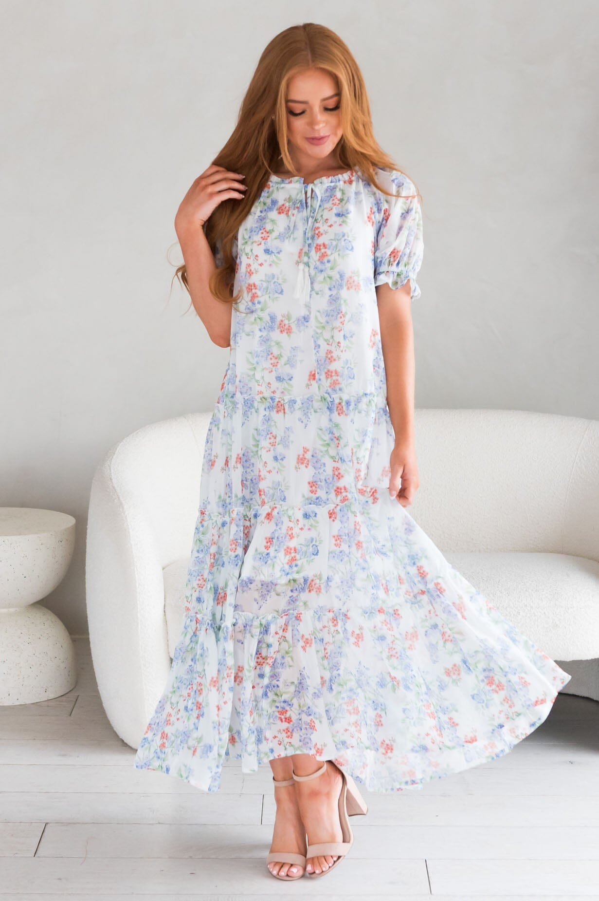 Kasia blue iris spring and summer dress