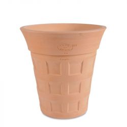 VASE DAMIER 50 TERRE NATURELLE