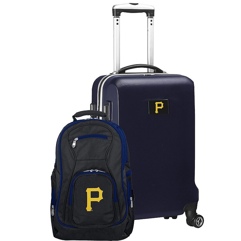 Pittsburgh Pirates Deluxe Wheeled Carry-On Luggage and Backpack Set