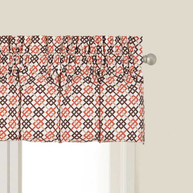 C amp f Home Brown Retro Mid Century Modern Geometric Orange Bedroom Guestroom Premium Window Valance