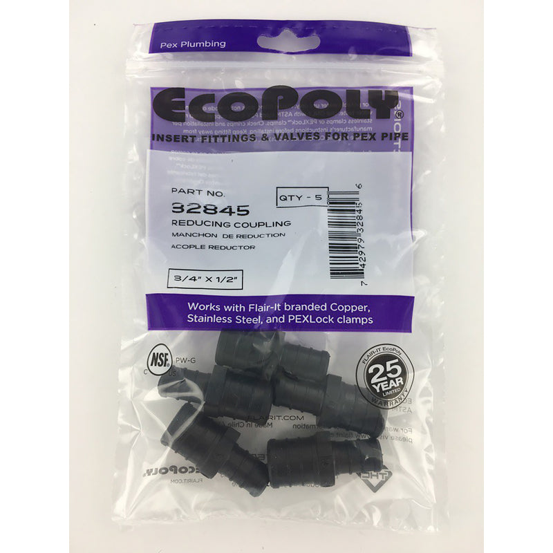 PEX RD COUP 3/4X1/2 5PK