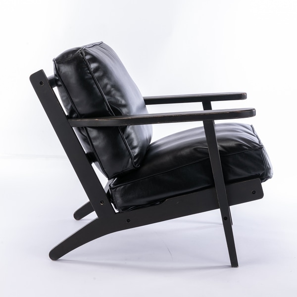 PU Leather Armchair with Removable Cushion