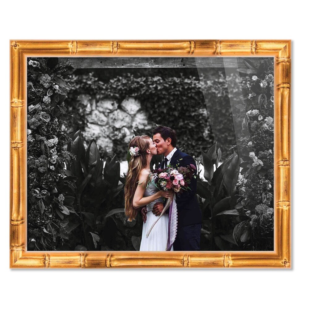 21x26 Frame Gold Bamboo Picture Frame Modern Photo Frame Includes UV Acrylic Shatter Guard Front Acid Free Foam Backing Board