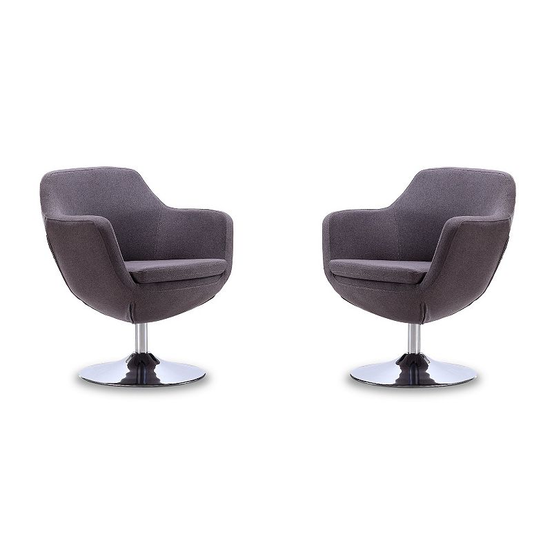 MANHATTAN COMFORT Caisson Swivel Accent Chair 2-piece Set