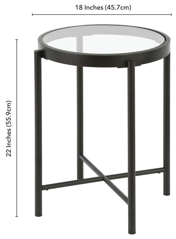 Duxbury 18  x27 x27Wide Round Side Table in Blackened Bronze   Contemporary   Accent Chests And Cabinets   by BisonOffice  Houzz