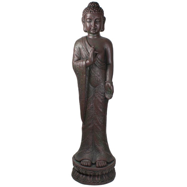 Gray Standing Buddha Outdoor Garden Statue