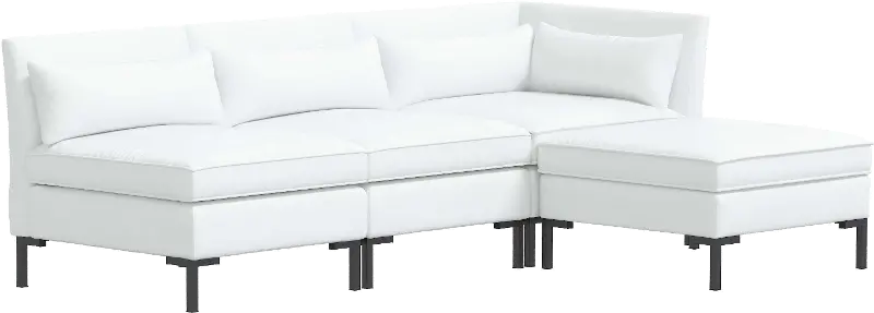 Jackson Velvet White 4 Piece Sectional - Skyline Furniture