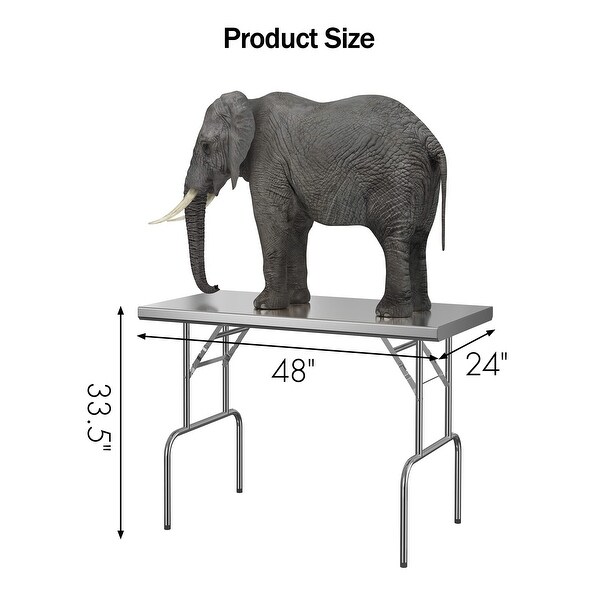 Stainless Steel Folding Table 48 x 24 in