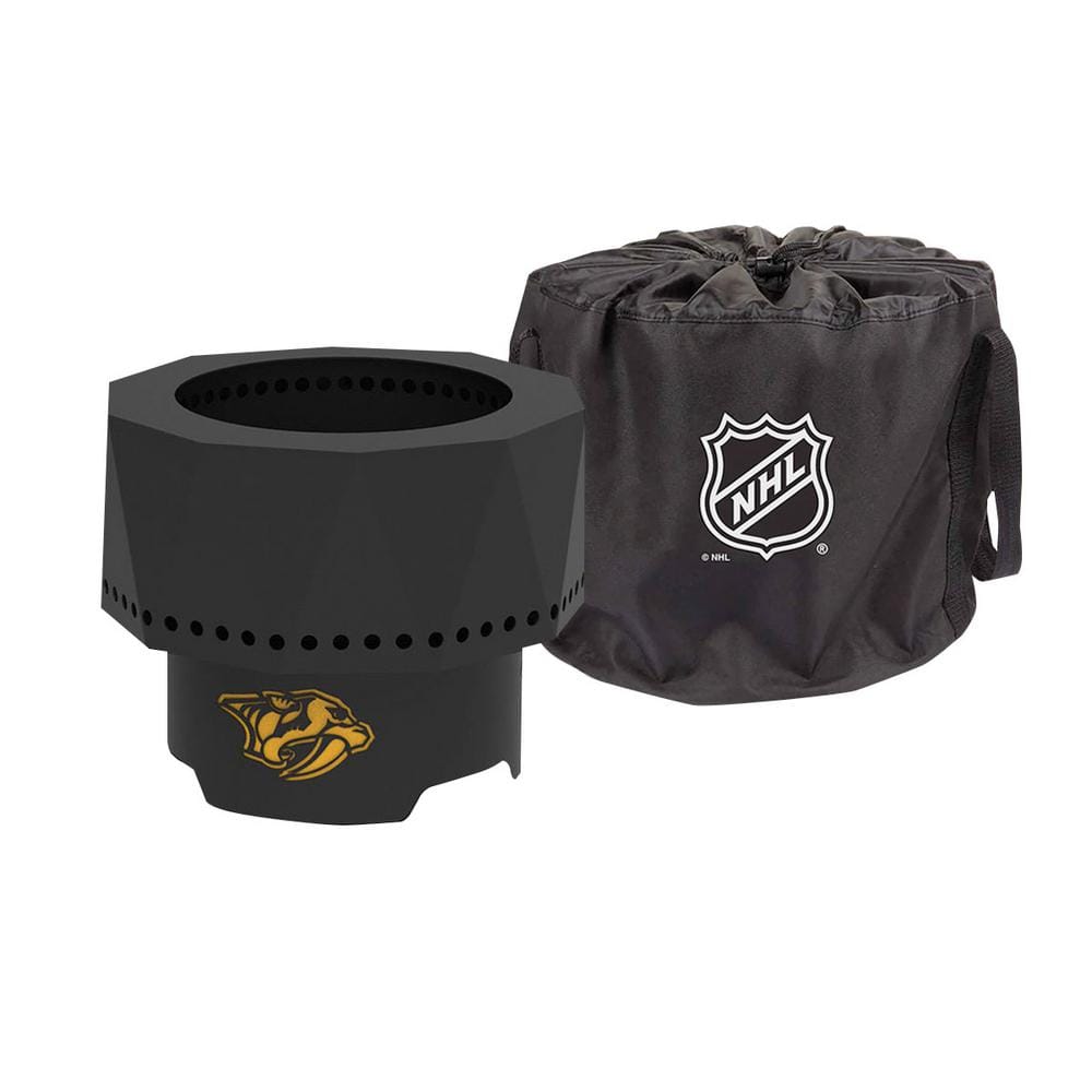 BLUE SKY OUTDOOR LIVING The Ridge NHL 15.7 in. x 12.5 in. Round Steel Wood Pellet Portable Fire Pit - Nashville Predators PFP1513-NP