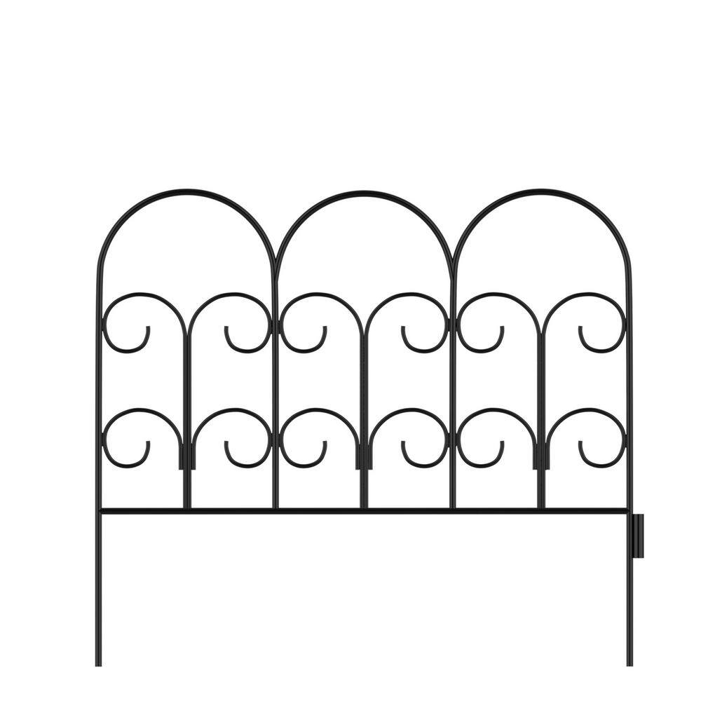 Pure Garden 16 in. Metal Decorative Iris Garden Fencing (Set of 5) HW155058