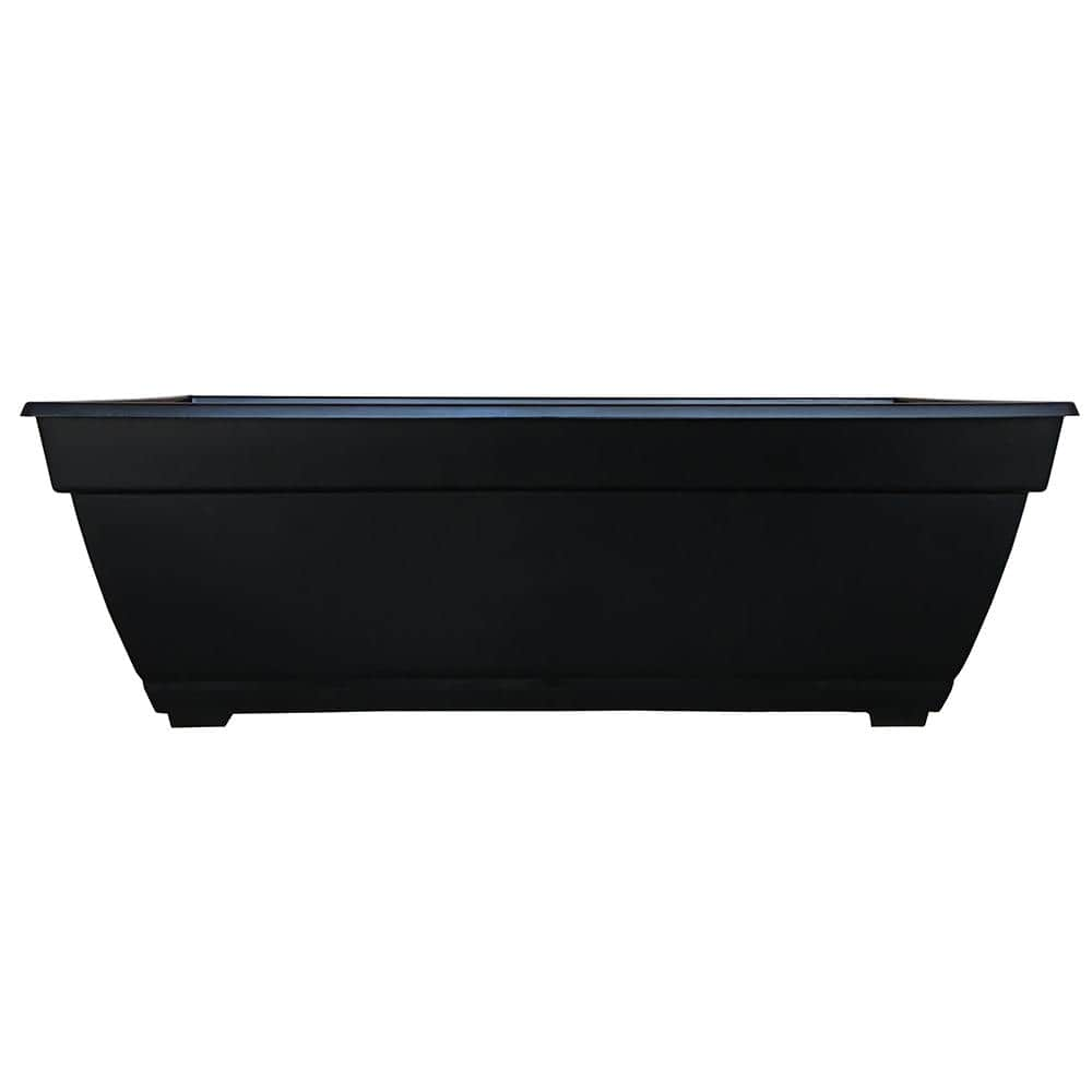 Dynamic Design Newbury Extra Large 26.85 in. x 12 in. 17 qt. Black Resin Deck Box Outdoor Planter NQ2710BK