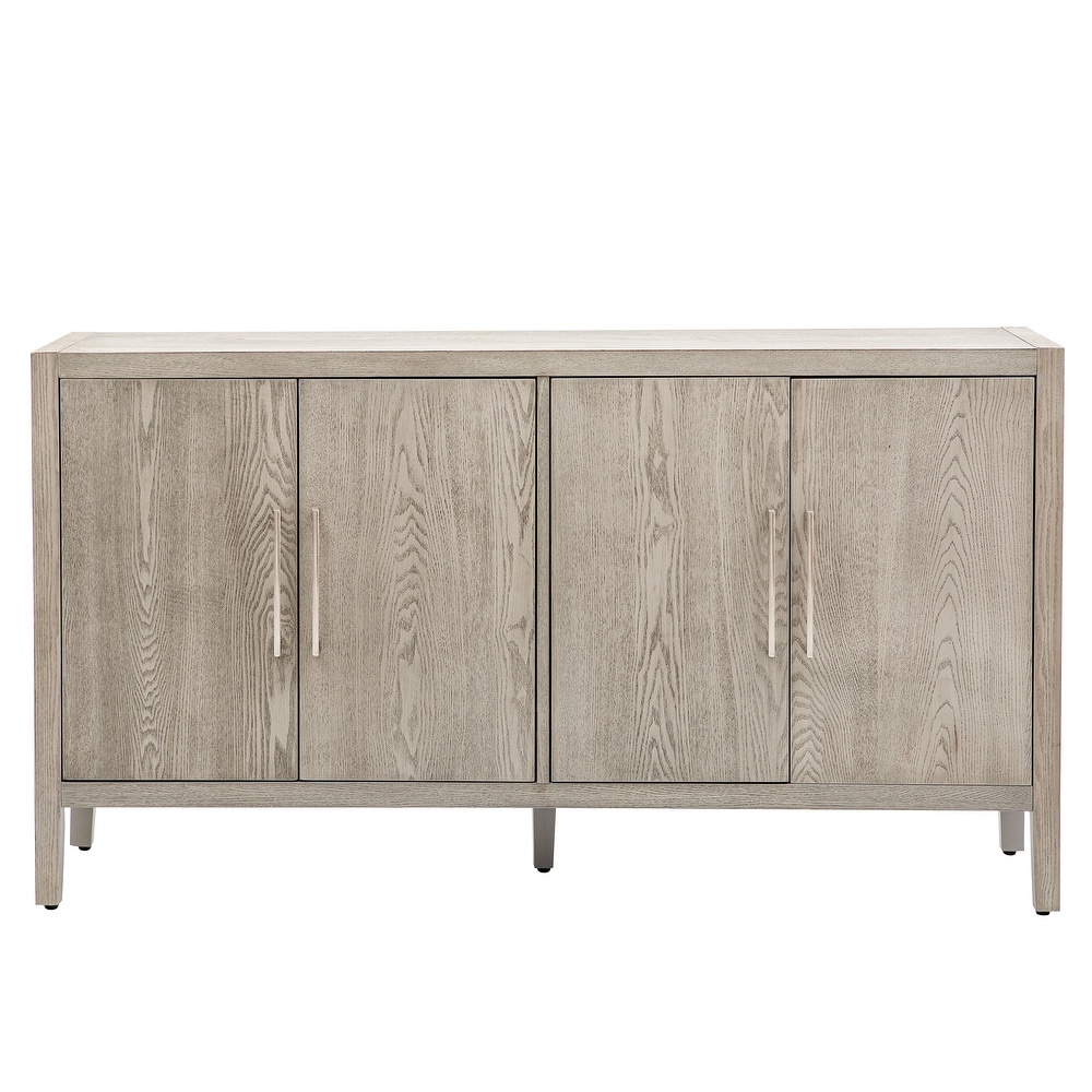 Storage Cabinet Sideboard Wooden Cabinet with 4 Metal handles  4 Shelves and 4 Doors for Hallway