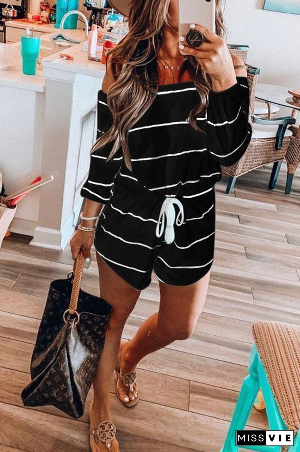 Striped One-Piece Romper