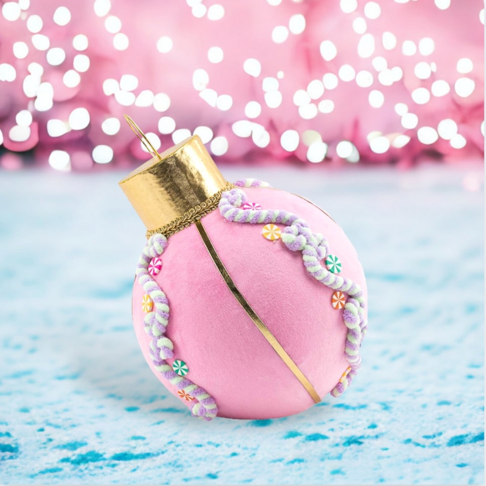 10 Pastel Pink Christmas Ball Ornament