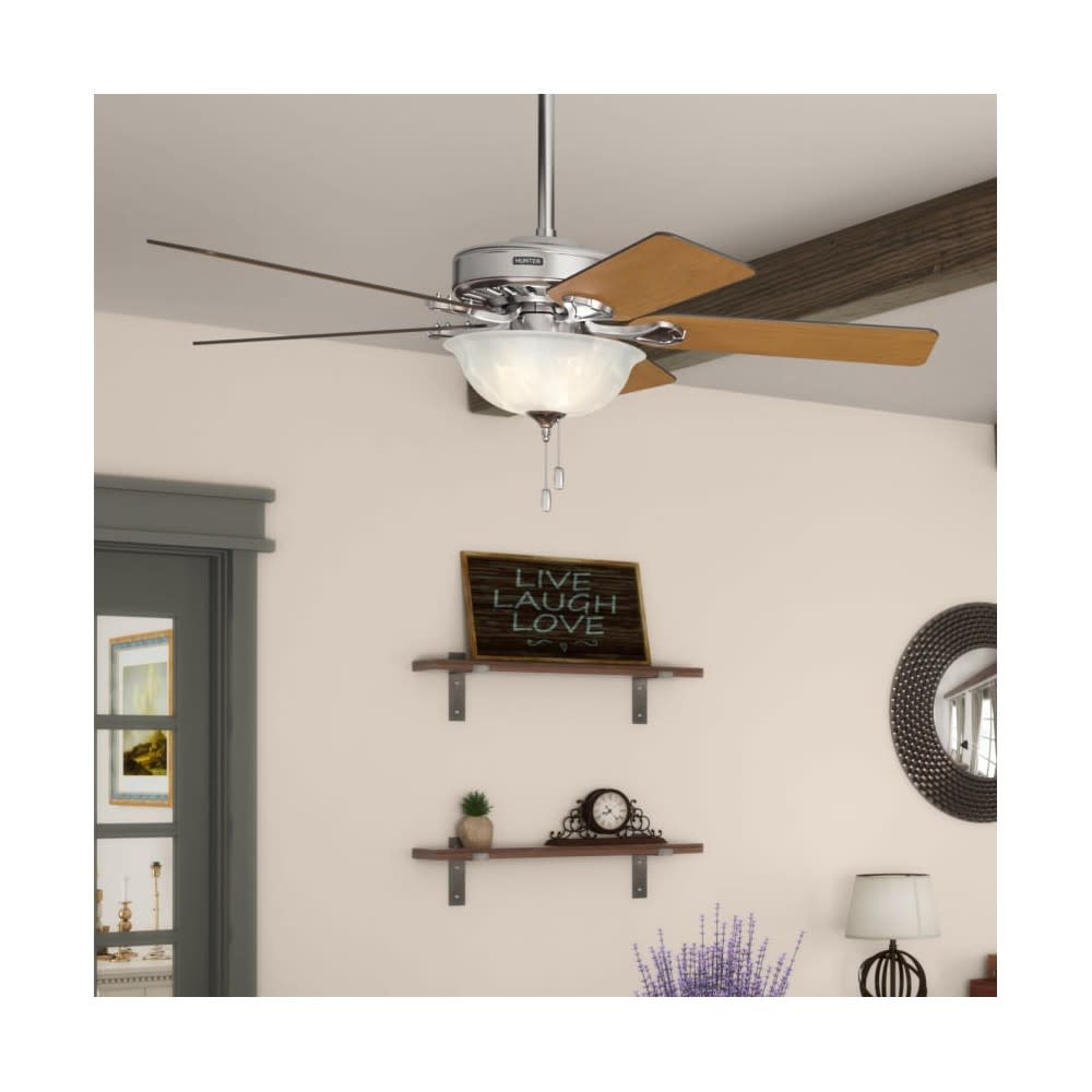 Hunter Pros Best Ceiling Fan 52 Brushed Nickel Chestnut ;