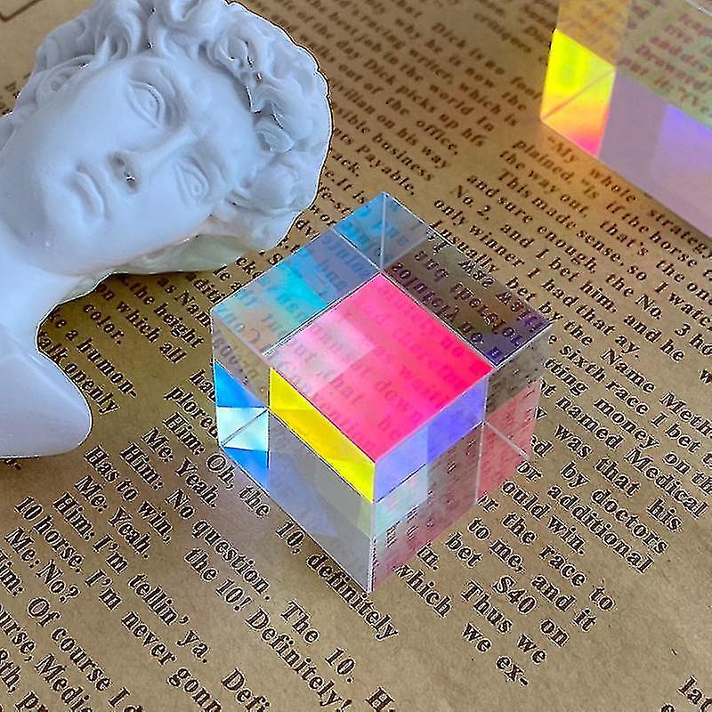 Sun Catcher Light Cube Synthetic Prism Sun Catcher Artificial Decoration Transparent Glass Children's Gift-23*23*23mm