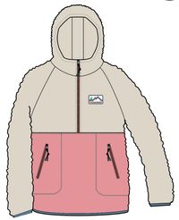 Maine 2.0 1/2 Zip Recycled Sherpa Fleece - Shell Pink