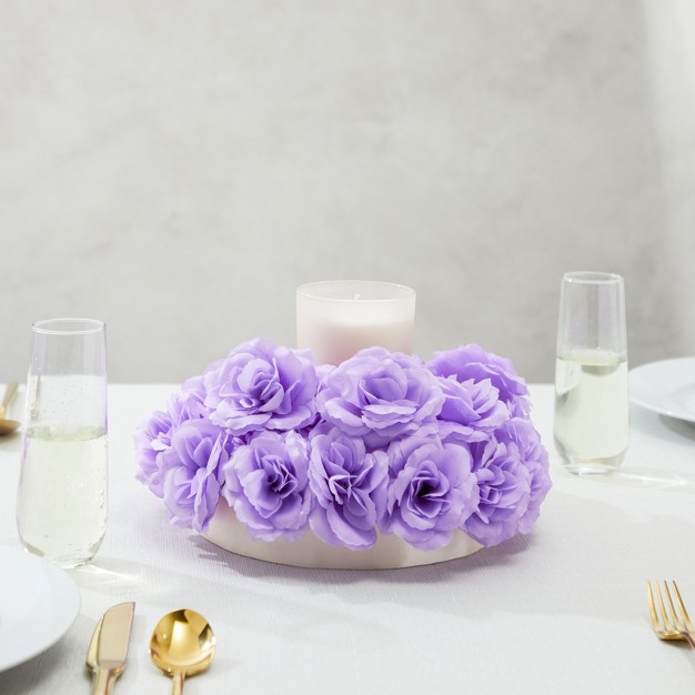 Juvale 50 Pack Light Purple Artificial Flowers For Decoration 3 Inch Stemless Silk Cloth Roses For Wall Decor Wedding Receptions Spring Decor