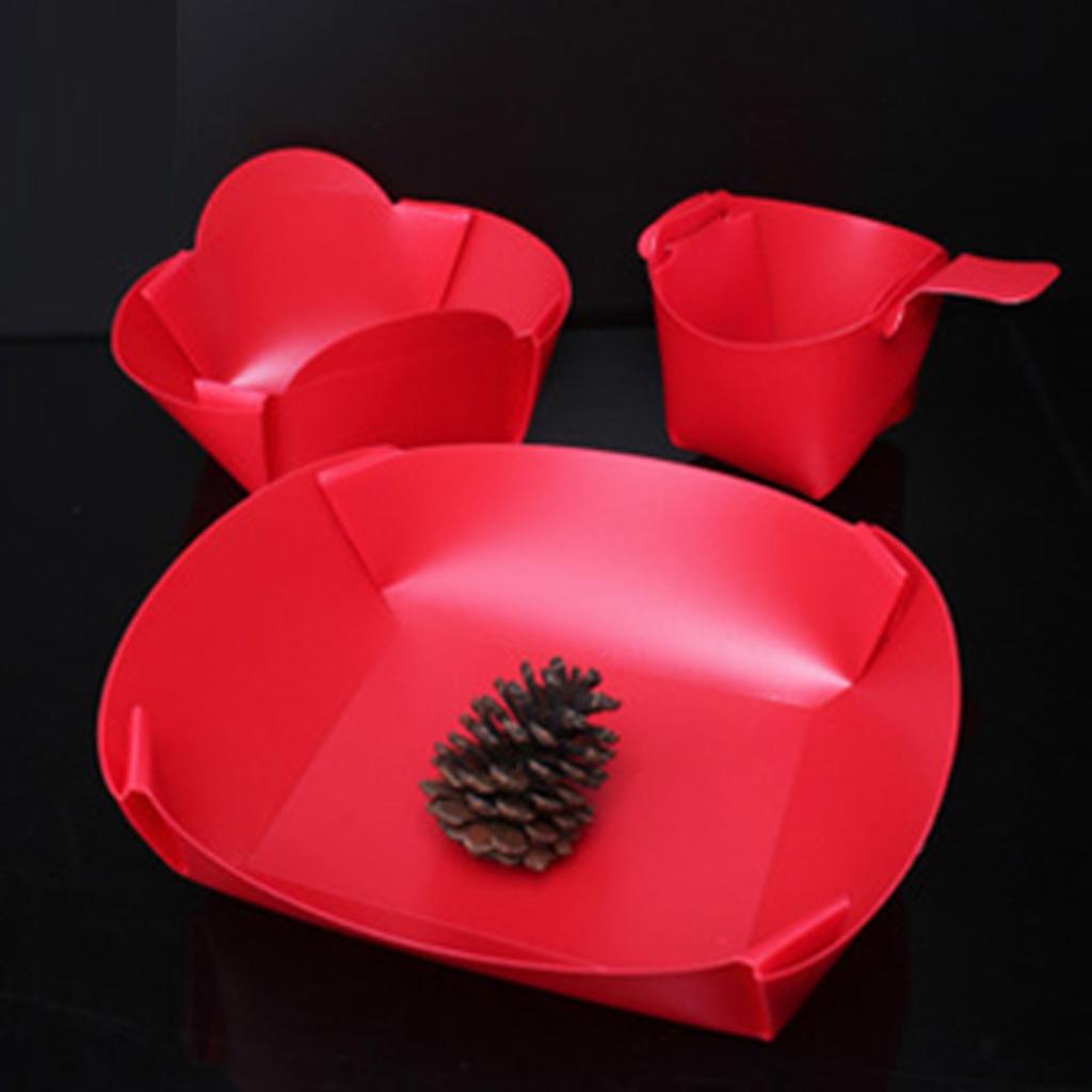 1050ml / 650ml / 350ml Collapsible Portable Camping Tableware Folding Plate Bowl Cup Dinner Set Reusable Friendly