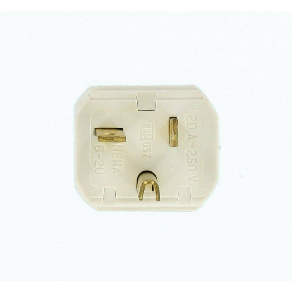 Leviton 20 Amp 250-Volt Python Hospital Grade Straight Blade Grounding Plug White 8456-V