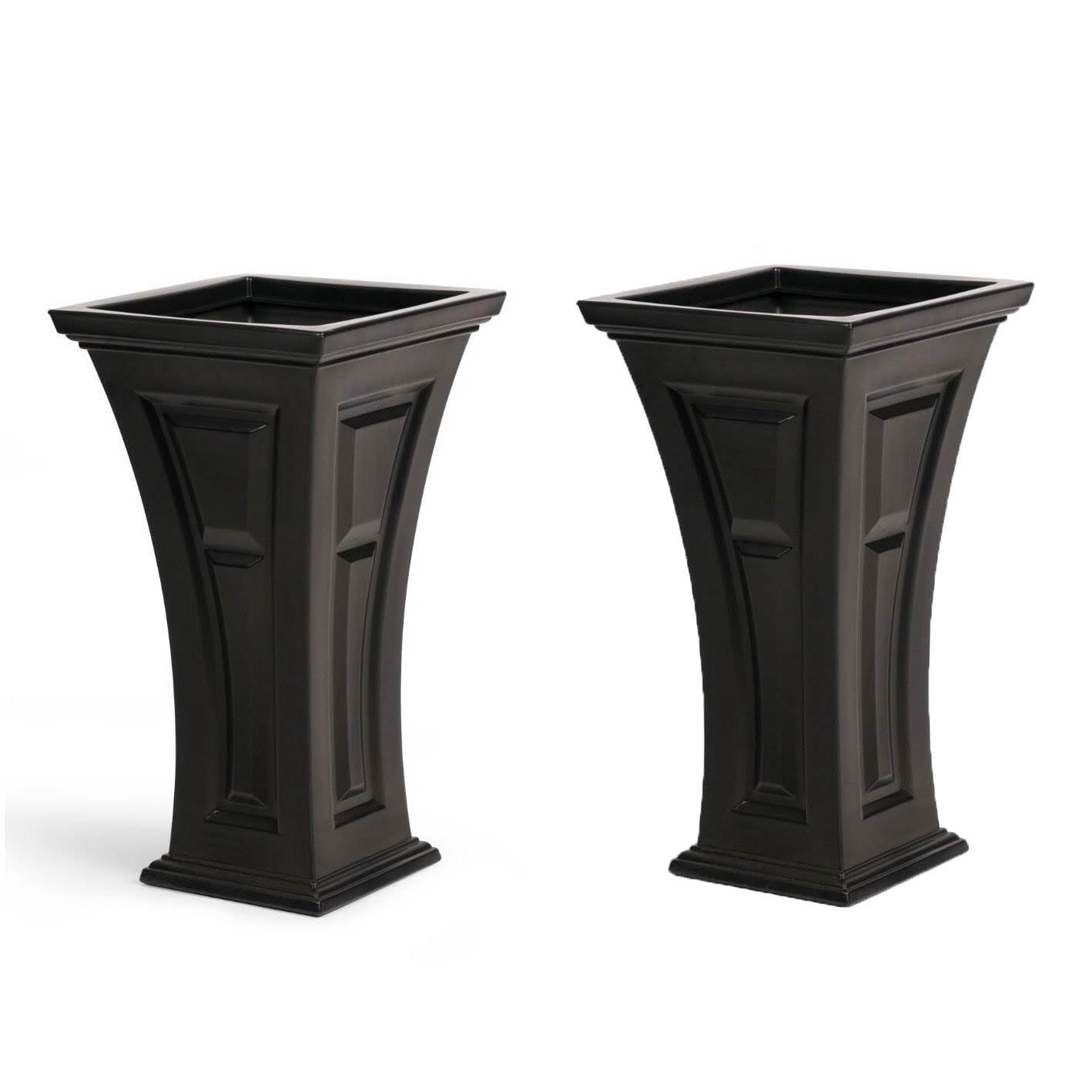 Heritage Self Watering Large Tall Outdoor Garden Patio Planter Pot, 2 Pack