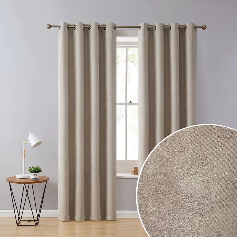 THD Syracuse Thermal Insulated Blackout Room Darkening Window Curtain Grommet Panels， Set