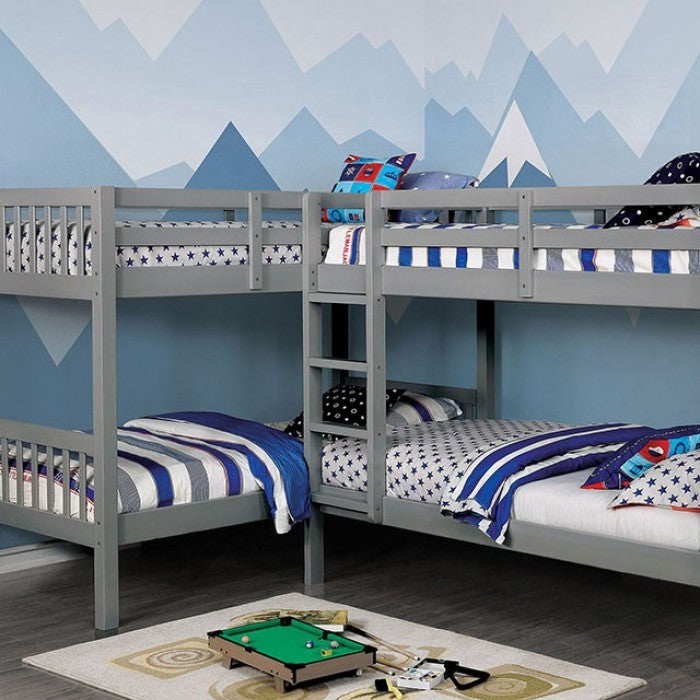 Marquette Quadruple Twin Bunk Bed- CM-BK904GY