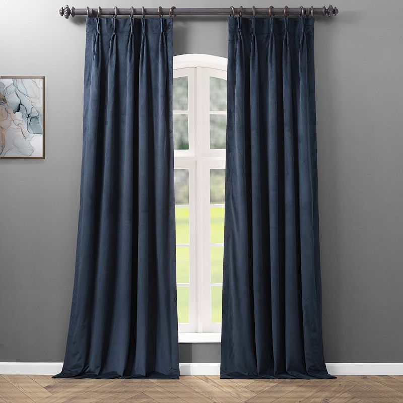 EFF Blackout 1-Panel Velvet Window Curtain