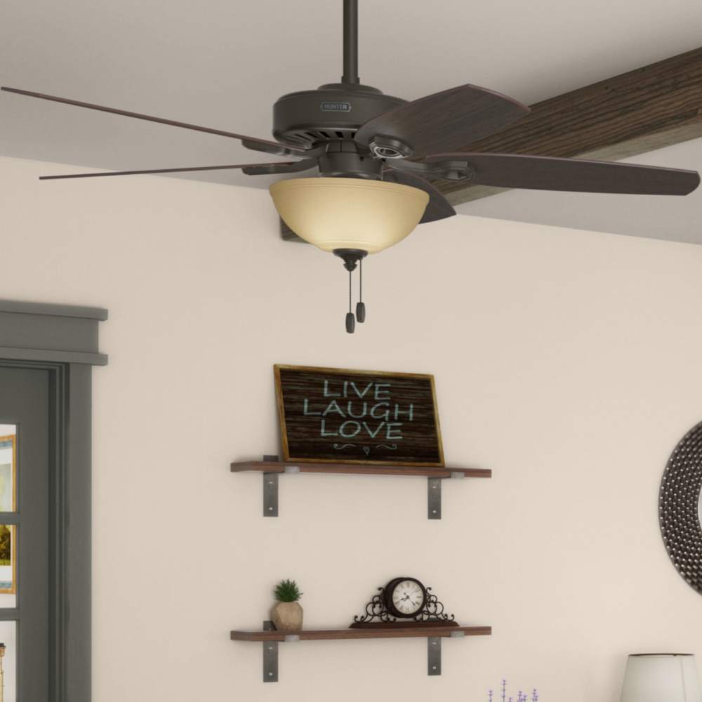 Hunter Builder Deluxe Ceiling Fan 52 Bronze Brazilian Cherry ;