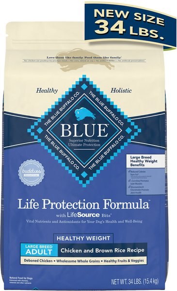 Blue Buffalo Life Protection Formula Large Breed Healthy Weight Adult Chicken and Brown Rice Recipe Dry Dog Food