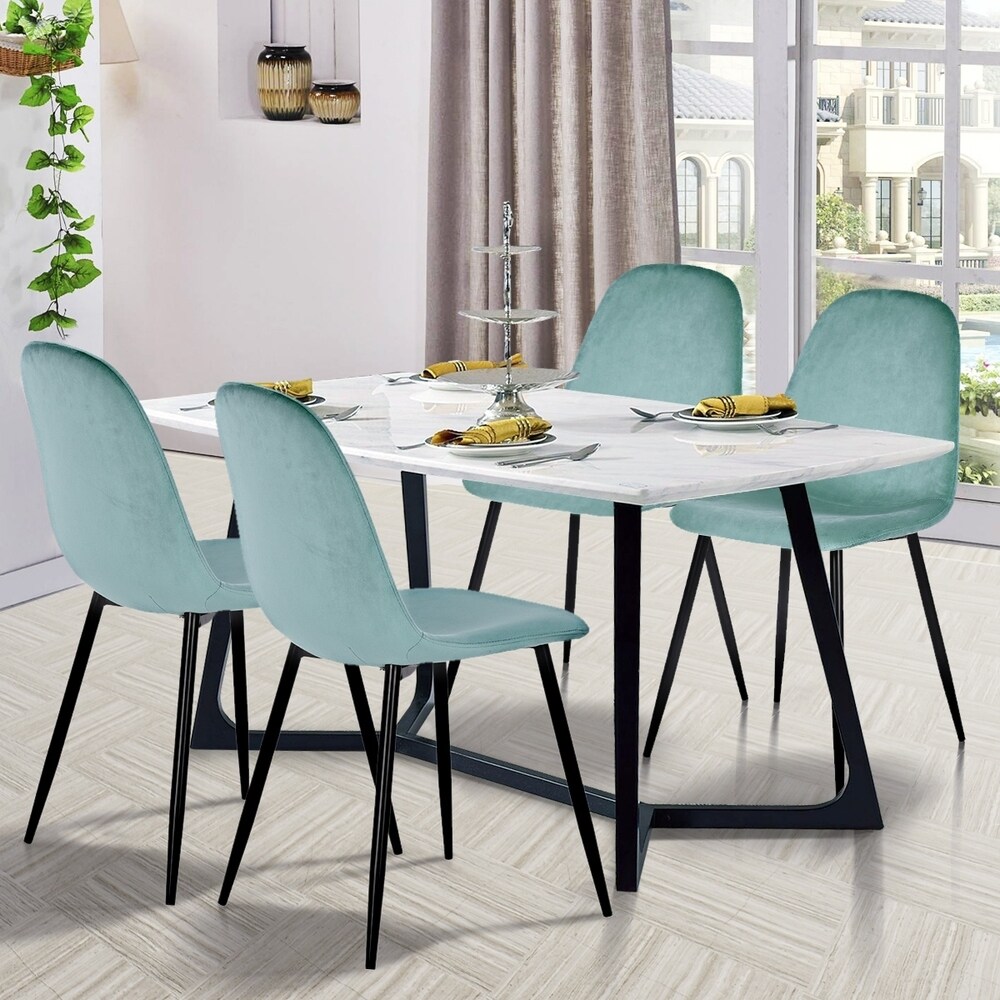 Homy Casa Velvet Upholstered Dining Chairs (Set of 2)