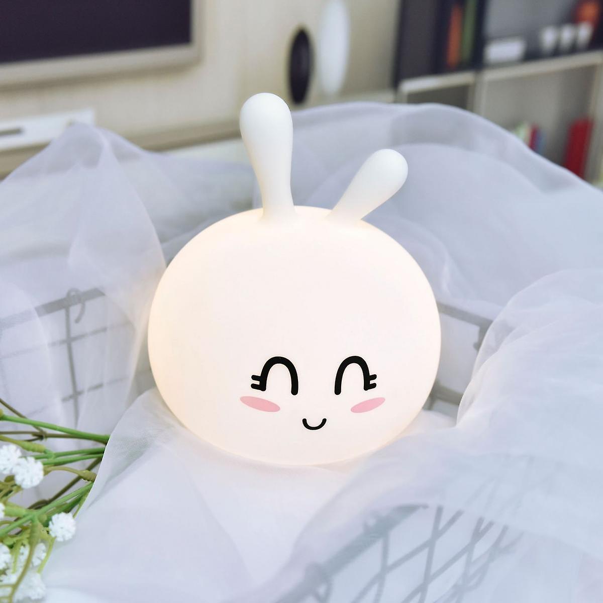 Bunny Kids Night Light， Night Lights For Kids Room Birthday Gifts Teen Night Lamp Rechargeable Toddler Portable Silicone Animal Kids Lamp