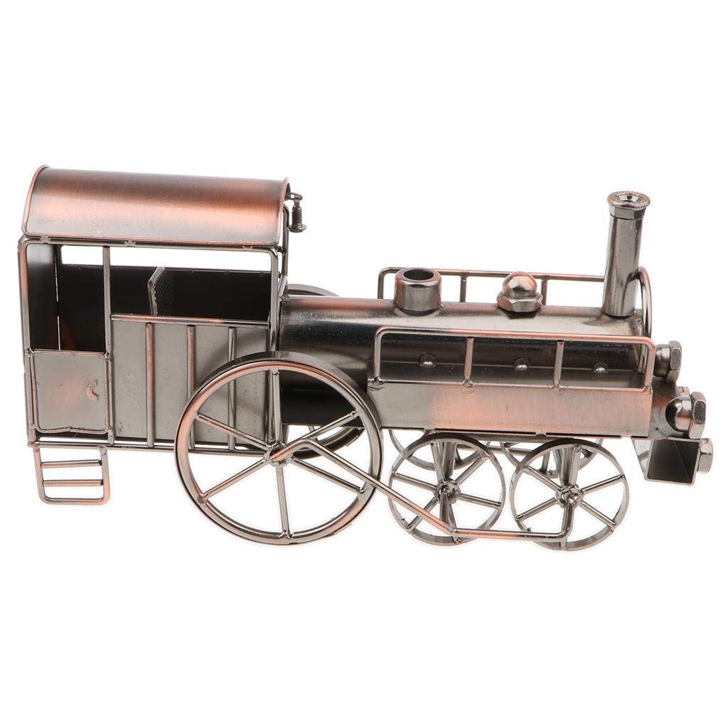 Old Style Locomotive Train Model Metalwork Office Decoration Ornaments Handcrafted Collectible Vehicle Toys