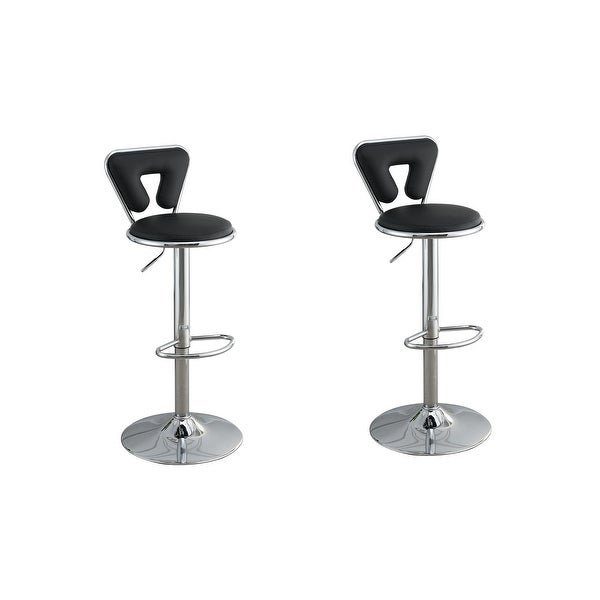 Adjustable Faux Leather Bar stool Gas lift Chair， Set of 2