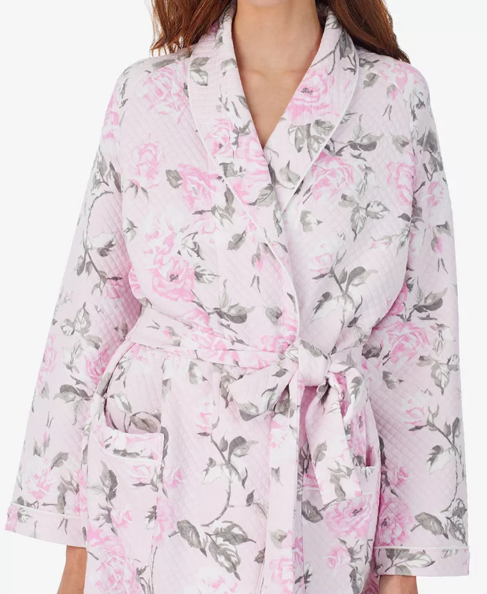 Eileen West Women's Diamond Quilted Ballet Wrap Robe