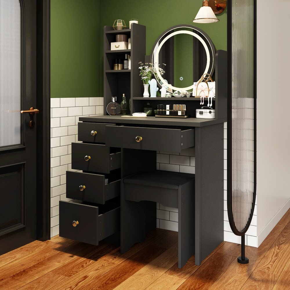 Makeup Vanity Dressing Table  Vanity Mirror with Lights and Table Set   52\