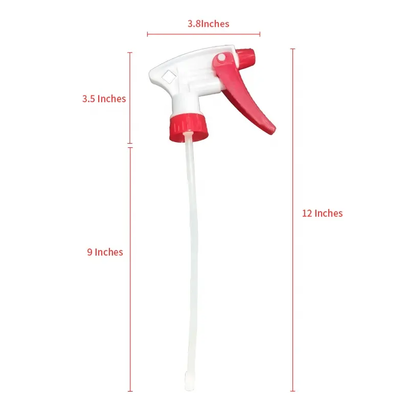 White 28/410 Leak Free Trigger Sprayer with Fine Mist Plastic Nozzle and 12 Inch Tube