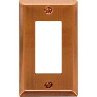 AMERELLE Metallic 1 Gang Rocker Steel Wall Plate - Antique Copper 163RAC