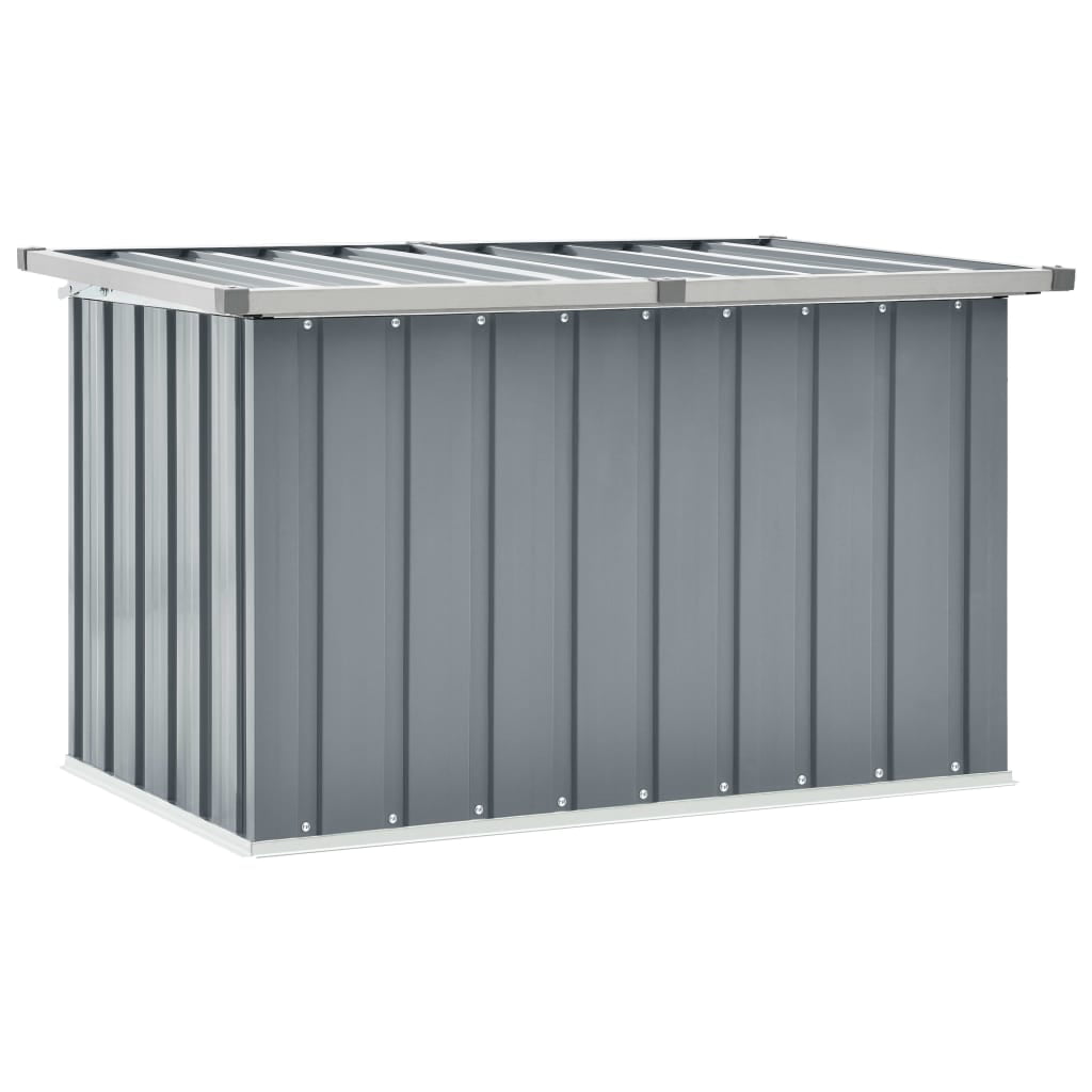 Garden Storage Box with Hinged lid Inlife Outdoor Deck Box, Plastic, Galvanized Steel Gray 42.9"x26.4"x25.6"