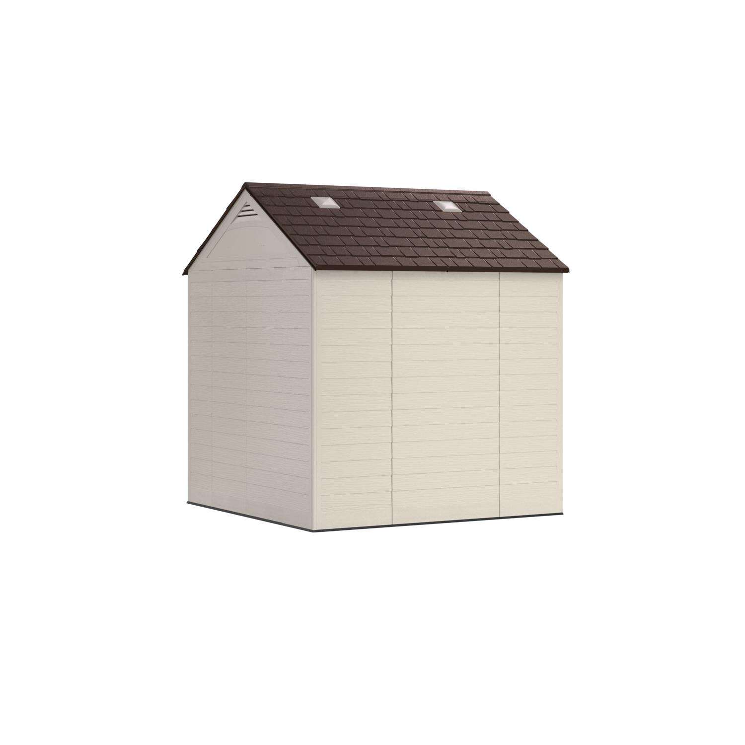 Suncast Cloverdale 7 ft. x 7 ft. Resin Horizontal Peak Storage Shed with Floor Kit