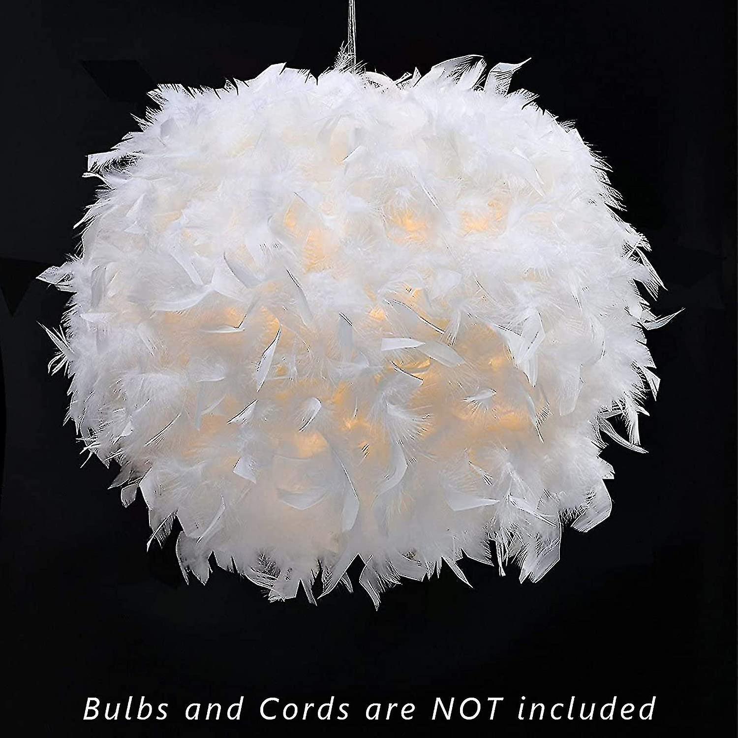 White Feather Ceiling Lampshade Pendant Non-electric Shade Shade Reducing Ring Pendant