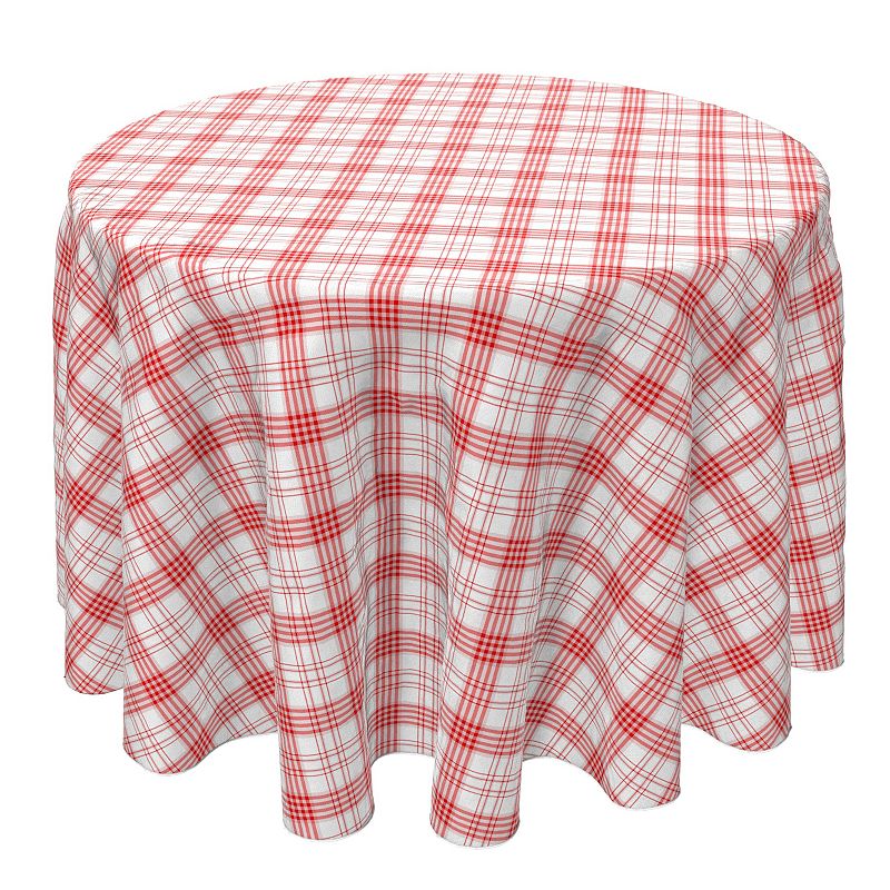 Round Tablecloth， 100% Cotton， 60 Round， Plaid 10