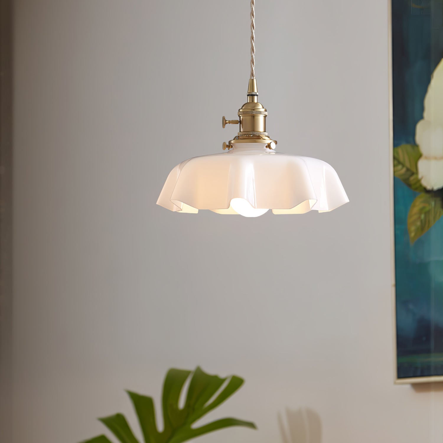 French Flower Pendant Swag Light