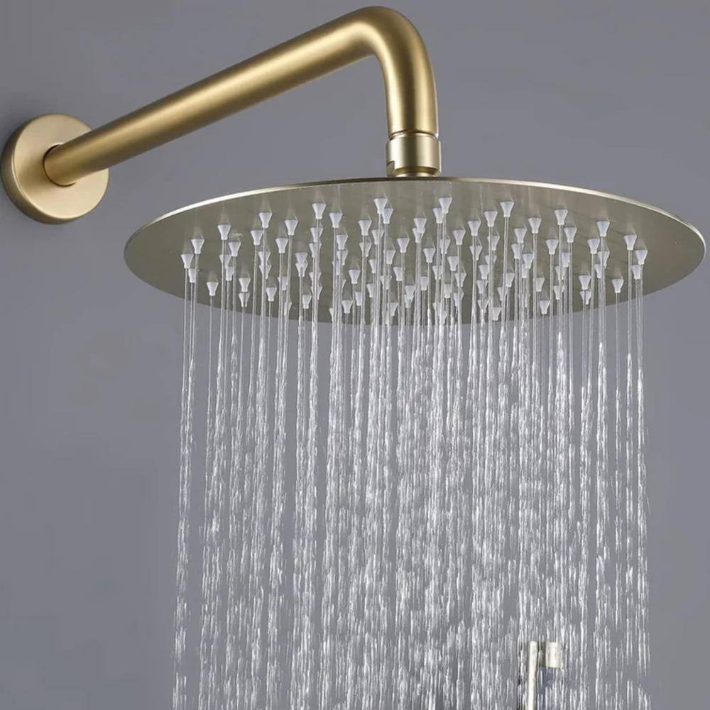 ATKING Round Single-Handle 1-Spray Tub and Shower Faucet with Hand Shower in Brushed Gold HBF-1012