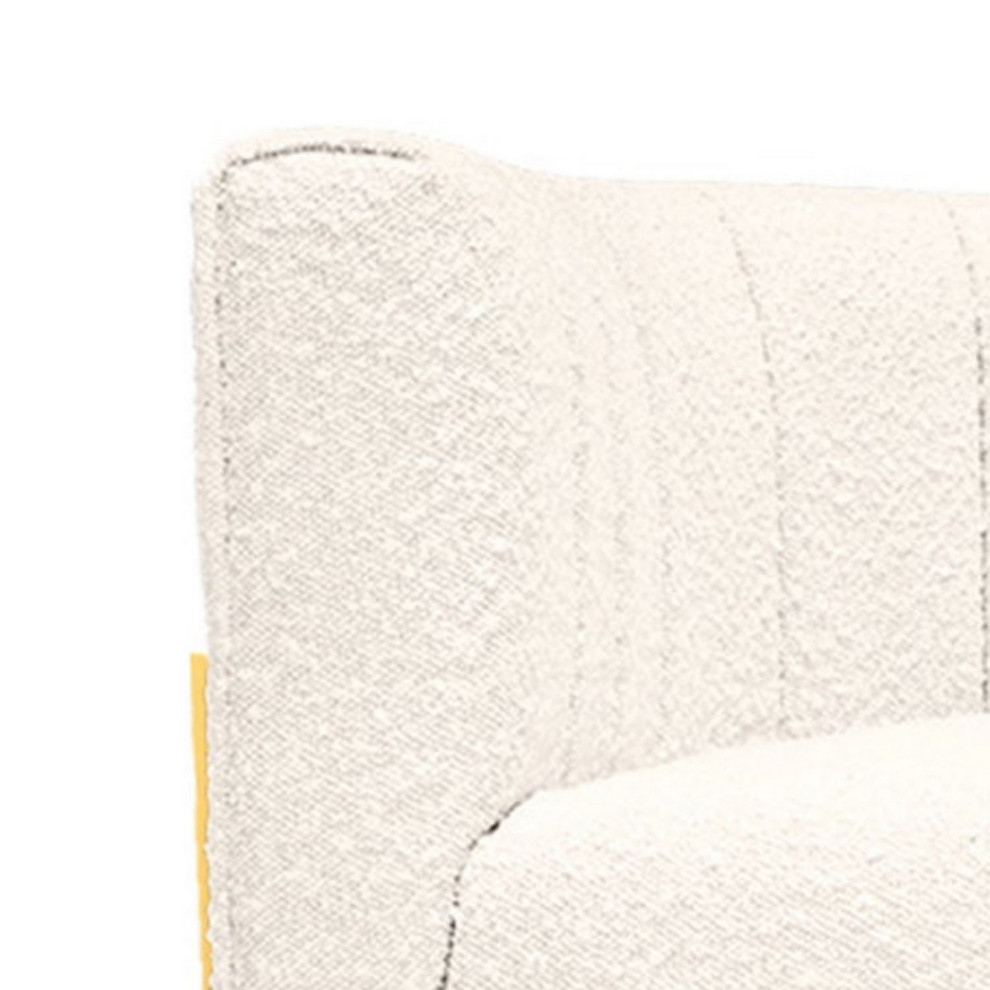 Xin 30 quotCantilever Accent Chair  Padded  White Boucle Upholstery  Gold   Contemporary   Armchairs And Accent Chairs   by VirVentures  Houzz